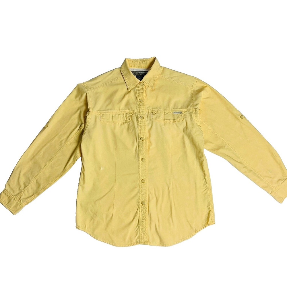 ExOfficio Women's M Yellow Travel Hiking Shirt Long Sleeve Utility Outdoor
